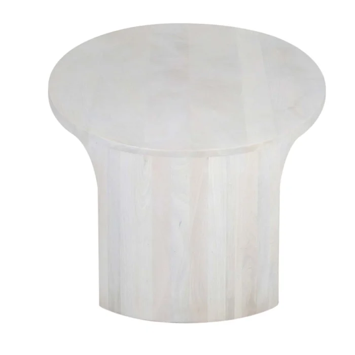 Mesa Ratona Madera Blanco Oval en Blanco - Mesas de living, Uruguay | Divino, vista 7
