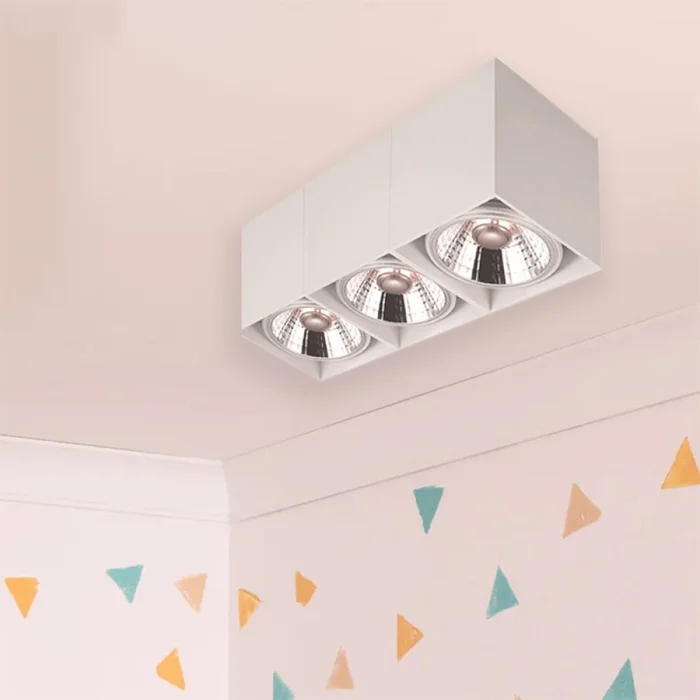 Downlight Lux Triple AR111 Machado Blanco en Blanco - Lámparas colgantes, Uruguay | Serlux, vista 2