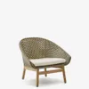 Butaca Olbia de ratán sintético y madera maciza de teca FSC 100% en Verde - Butacas, banquetas y puffs, Uruguay | Kavehome, vista 1 de 10