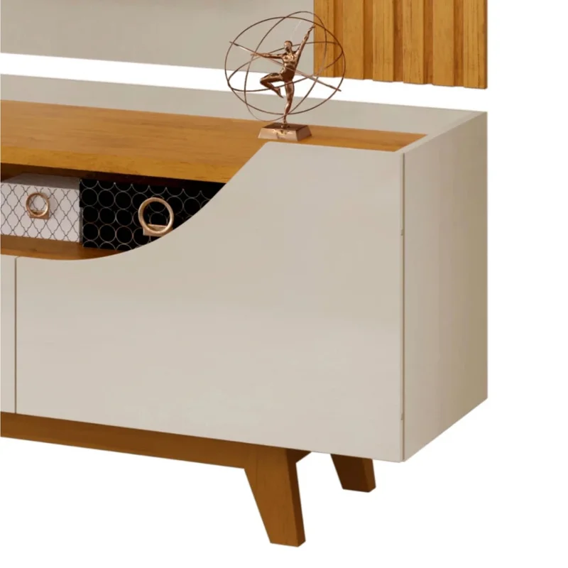 Rack con Panel Lotus - Blanco - Muebles para TV, Uruguay | Ecowood, vista 3