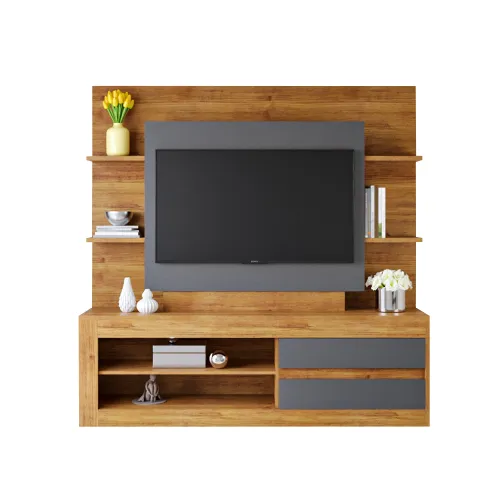 Rack Tv Modular Living Hasta Led 55 Estantes Exclusive Gris en Gris - Muebles para TV, Uruguay | Soy Hogar