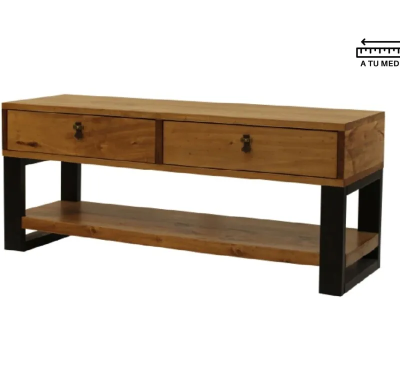 Rack IRON 1.60m en Madera natural - Muebles para TV, Uruguay | Finkel