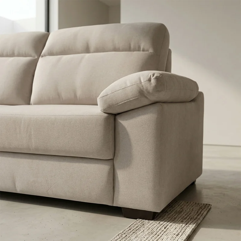 Sofá Owen - Tela Microfibra - 3 cuerpos - 12072 (Beige) en Beige - Sillones y sofás, Uruguay | NYR, vista 3