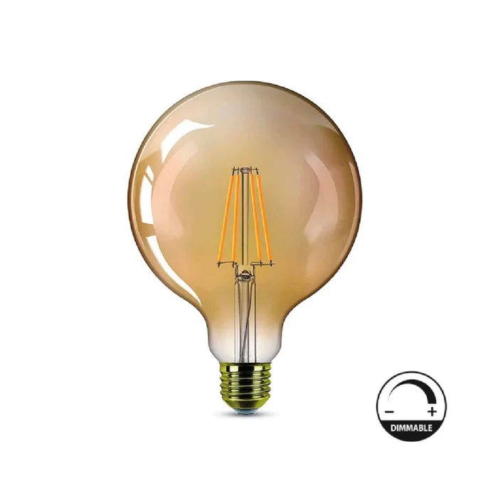Lámpara Filamento LED Ámbar Globo G125 8W Dimerizable - Lámparas de mesa, Uruguay | Serlux