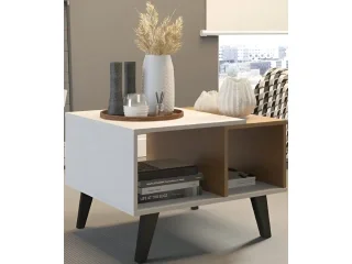Mesa de centro 2 estantes Blanco/Dakar en Blanco - Mesas de living, Uruguay | Que Sal Muebleria, vista 3
