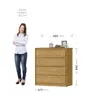 Comoda Cajonera Carla para Dormitorio 4 Cajones con Rieles Telescópicos - Marrocos en Madera natural - Cómodas, Uruguay | Mulata, vista 7 de 9