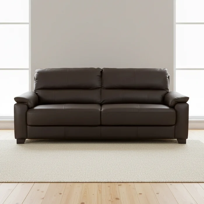 Sofa 3 Cuerpos Cuero-100-natural Marron Venecia Choc. en Marrón - Sillones y sofás, Uruguay | Divino