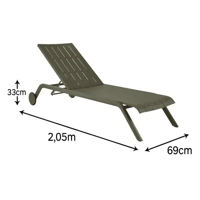 Reposera Idaho verde oscuro en Verde - Muebles para el exterior, Uruguay | Naterial Uruguay, vista 3
