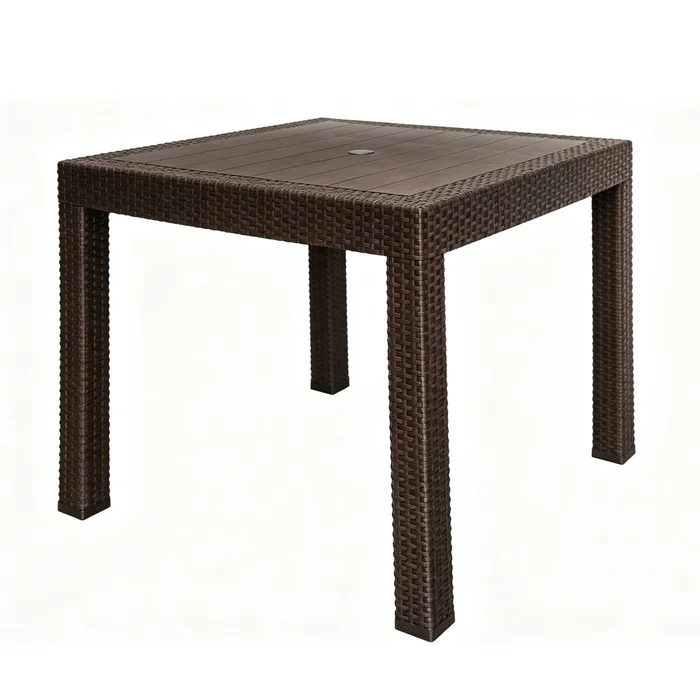 Mesa Comedor 80cm Polipropileno Marron Tulum en Marrón - Muebles para el exterior, Uruguay | Divino, vista 2