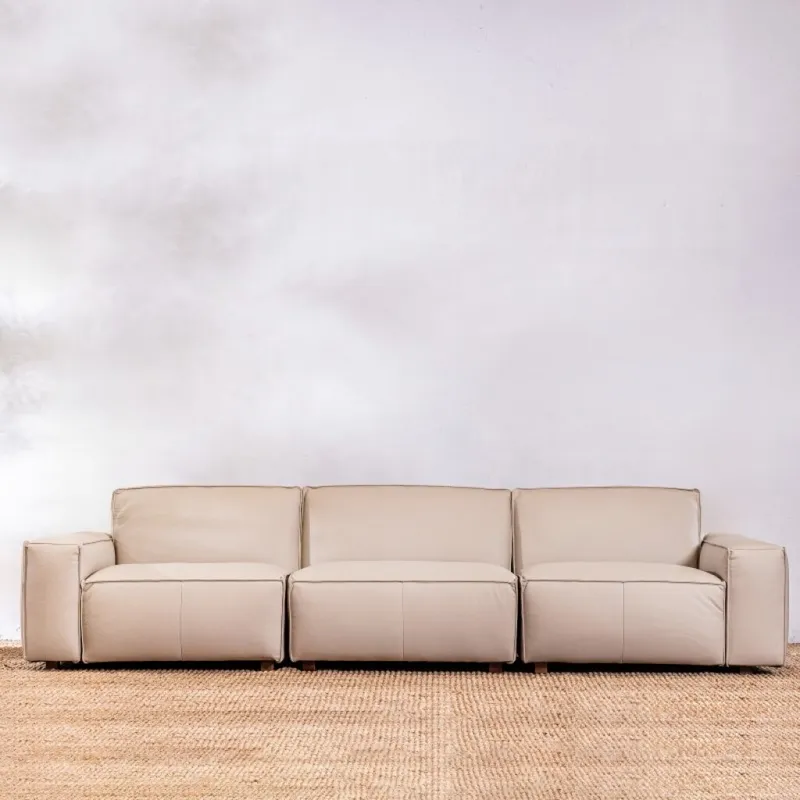 Sillón Modulado Cuero Orvalho Duna en Beige - Sillones y sofás, Uruguay | Aihaus