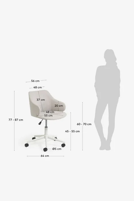 Silla de escritorio Einara - gris claro en Gris - Sillas de escritorio, Uruguay | Kavehome, vista 9