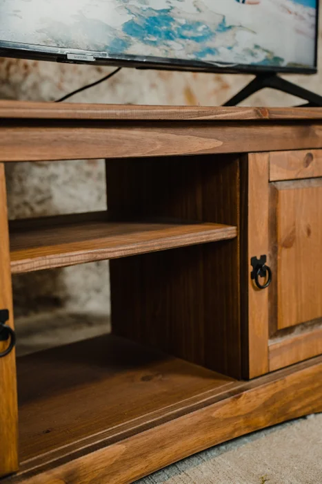 Rack 2 puertas 1 Estante - 160cm- Línea Monterrey - Nogal en Marrón - Muebles para TV, Uruguay | Ecowood, vista 4