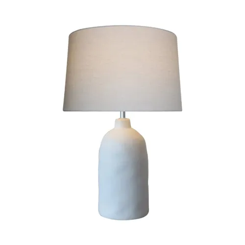 LAMPARA MESA CERAMICA D40x60CM TEXTURA BLANCO en Blanco - Lámparas de mesa, Uruguay | Koz