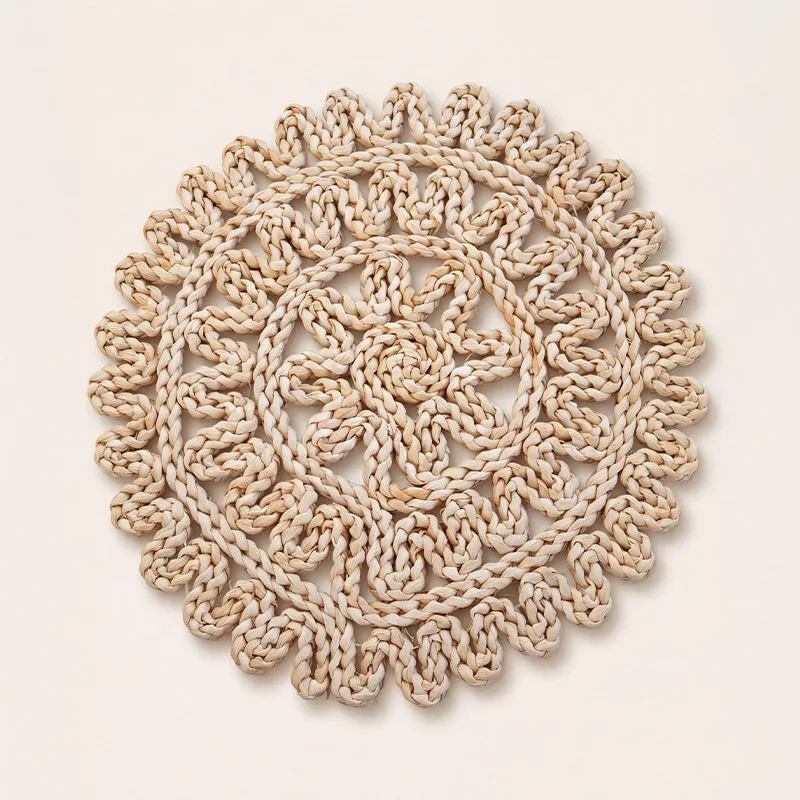 SET X4 INDIVIDUALES FIBRA NATURAL MARGARITA en Beige - Textiles, Uruguay | Cabana