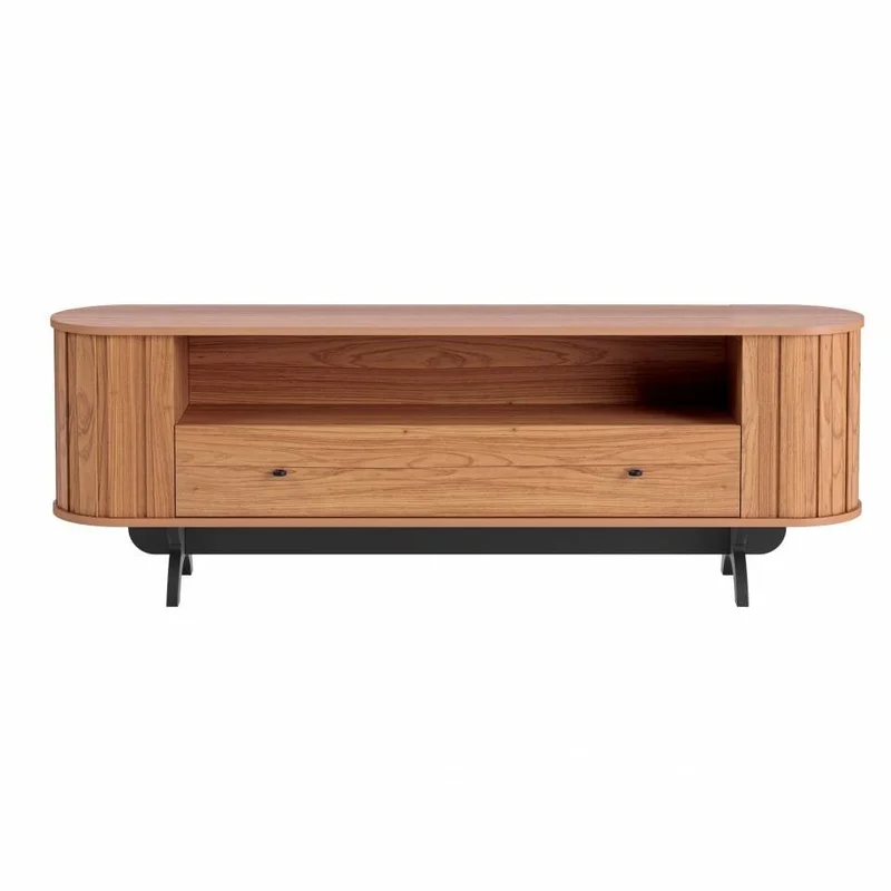 Rack Prime Curvo Para TV 180cm 100% MDF en Madera natural - Muebles para TV, Uruguay | Balton, vista 3