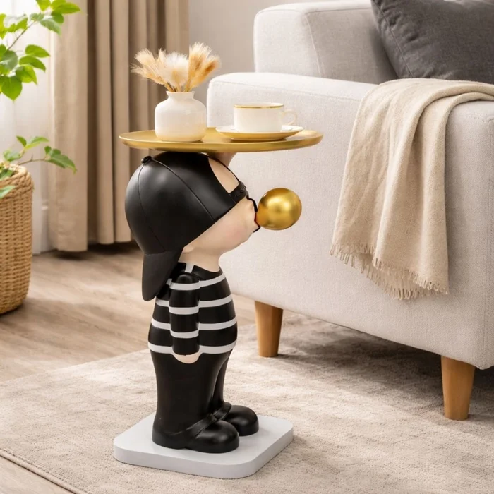 MESA AUXILIAR BUBBLE BOY Negro CIRCULAR en Negro SKU - Mesas de comedor, Uruguay | Viasono, vista 2