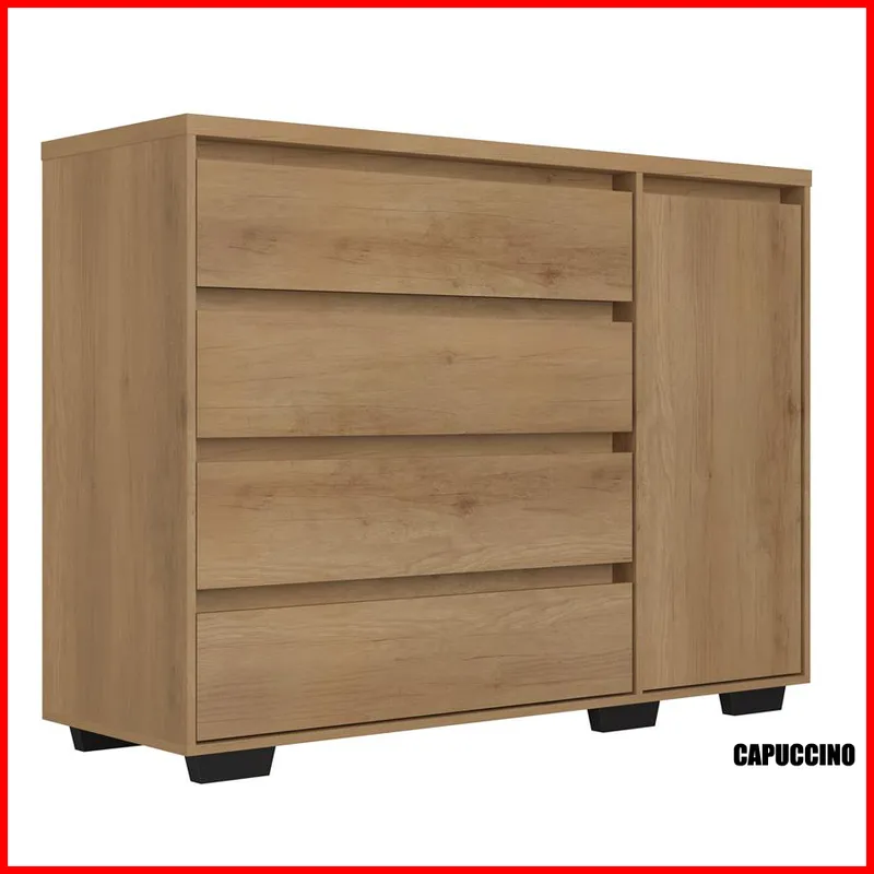 Comoda 4 cajones + puerta – Aurora - Cómodas, Uruguay | Punto Unión