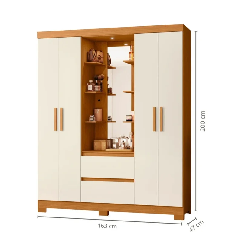 Ropero 4 puertas y 3 cajones - Olimpia - Línea FIT - Roperos y placares, Uruguay | Ecowood, vista 4