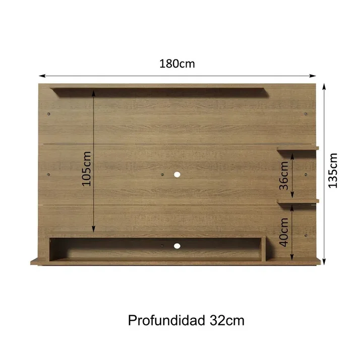 Panel TV con estante hasta 60 Pulgadas en Blanco - Muebles para TV, Uruguay | Balton, vista 9