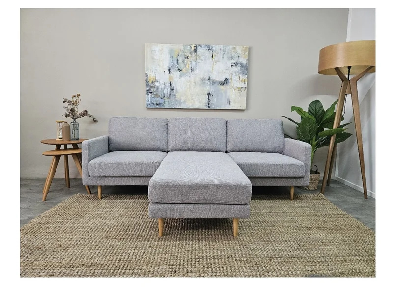 Sofa con Chaise PRADA PREVENTA - Light Grey Tela Rústica en Light Grey Tela Rústica - Sillones y sofás, Uruguay | Finkel, vista 4