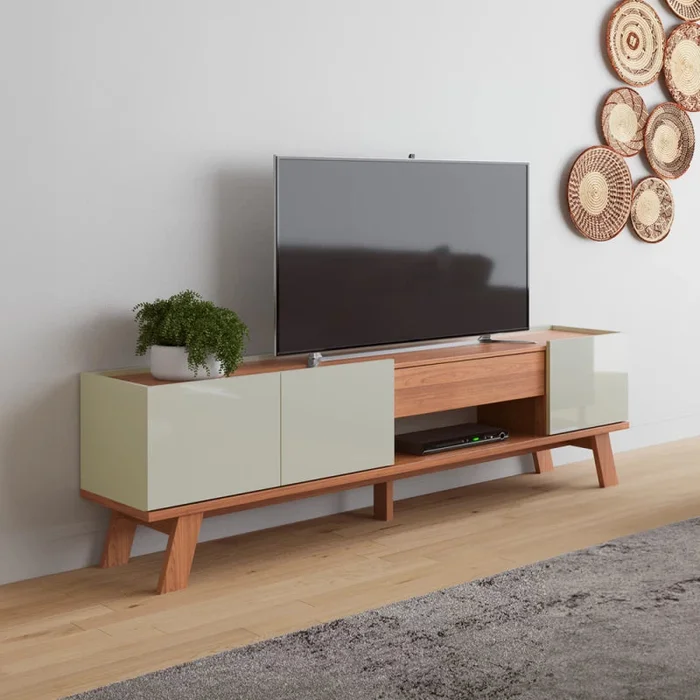 Rack 183cm Linea Lisboa 100% MDF en Madera natural - Muebles para TV, Uruguay | Balton, vista 3