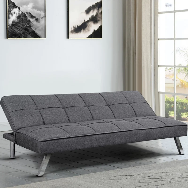 Sofa Cama Volcable Tela Con Patas Metal Metalicas en Gris - Sillones y sofás, Uruguay | Soy Hogar, vista 4