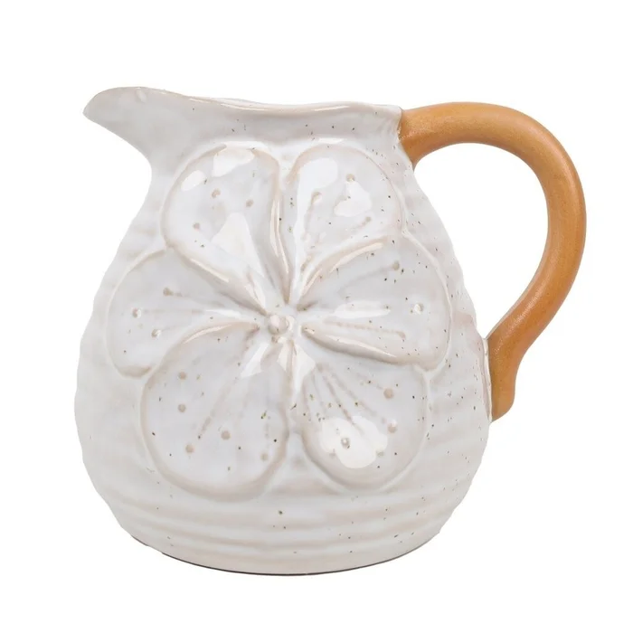 FLORERO JARRITA CERAMICA 13x10.5x11CM NATURAL en Madera natural - Jarrones, Uruguay | Decohogar