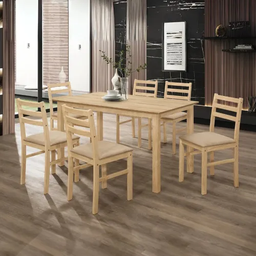 Juego de Comedor 6 sillas - New Starter - Natural en Madera natural - Mesas de comedor, Uruguay | Rústico Hogar