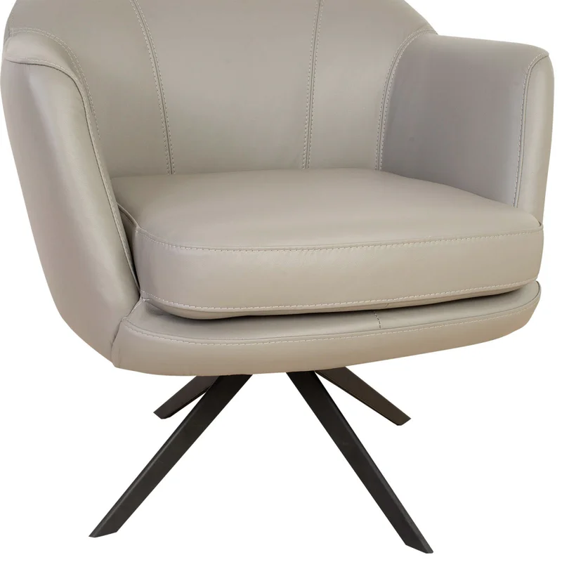 Butaca Giratoria 1 Cuerpo Cuero-100-natural Gris 1004 Grey en Gris - Sillones y sofás, Uruguay | Divino, vista 6