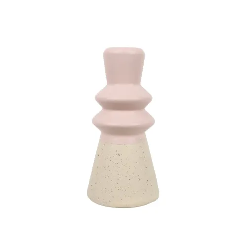 CANDELABRO BOCEL 7x7x14.5CM CERAMICA ROSA en Rosa - Decoración, Uruguay | Koz