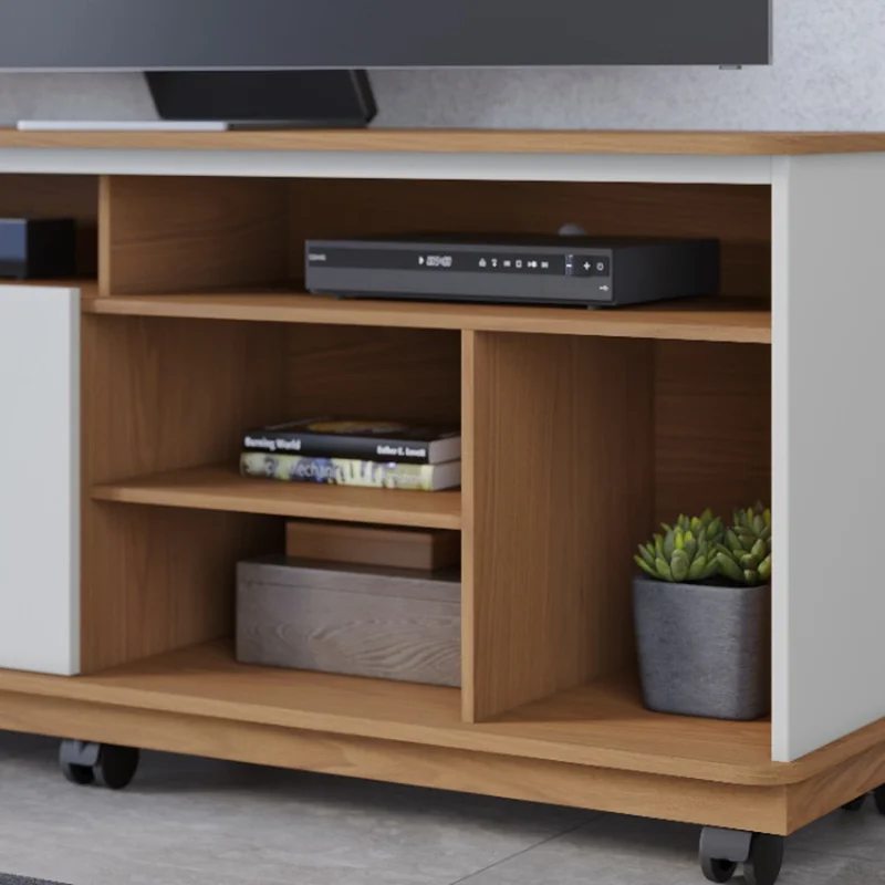 Rack Tv 2 Puertas Varios Estantes Y Ruedas Hasta 65 Pulgadas en FREIJO OFF WHITE - Muebles para TV, Uruguay | Soy Hogar, vista 3