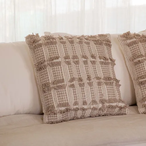 Almohadon Flecos natural 50x50 en Beige - Textiles, Uruguay | De Arcos