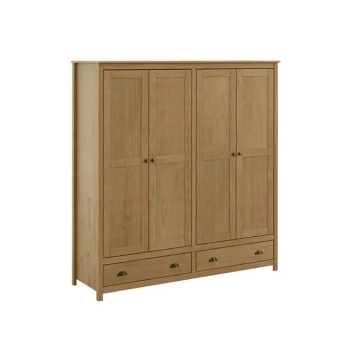 Ropero Topazio 4 Puertas 2 Cajones Nogal 9105 100% Madera en Madera natural - Roperos y placares, Uruguay | Albanés