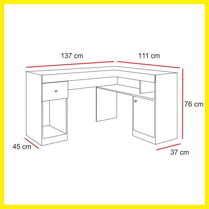 Producto: Escritorio esquinero en L 233 de AMARELO - Escritorios y sillas de escritorio, Uruguay | Amarelo, vista 2