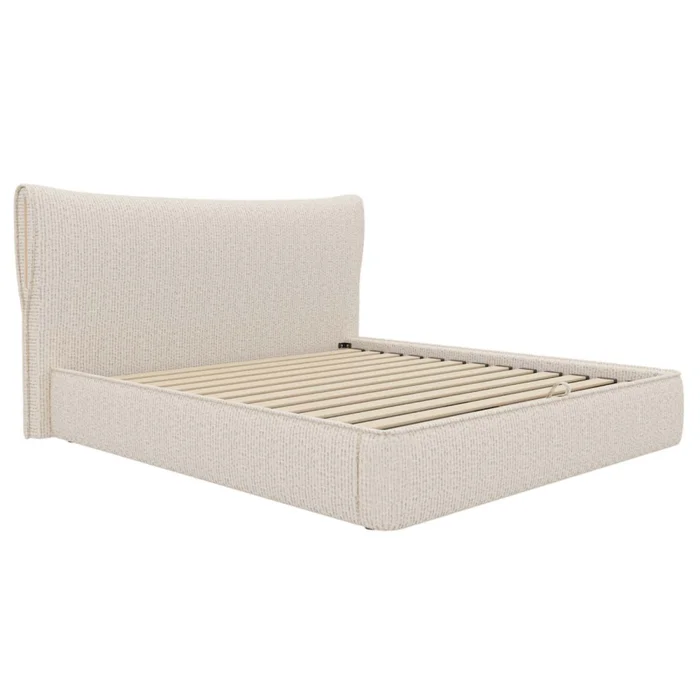 Cama C/baúl 2 Plazas Madera-y-tela Natural-beige Zafiro en Beige - Dormitorio, Uruguay | Divino, vista 2