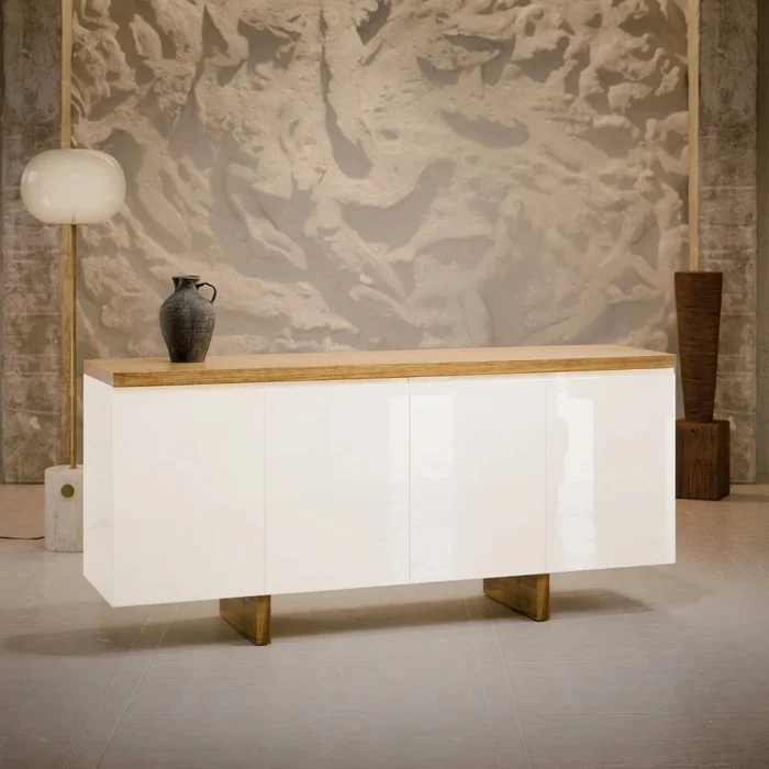 Aparador Buffet SUD 1.8 - Linea Nevada - Off White / Cinamomo en Blanco - Mesas de arrimo, Uruguay | Ecowood