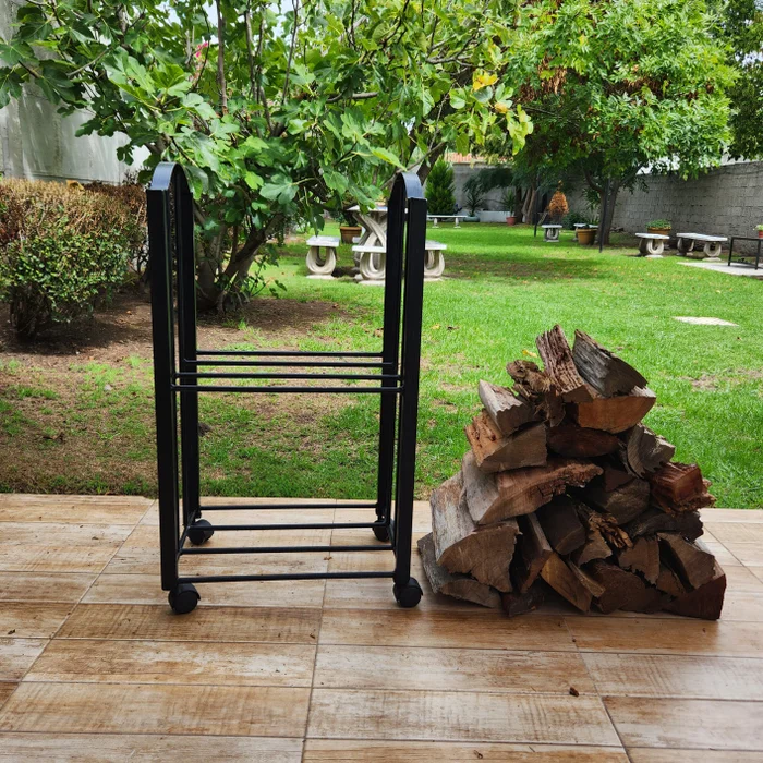 Leñero de Hierro Modelo H en Negro - Muebles para el exterior, Uruguay | Quemadores de Jardín, vista 4