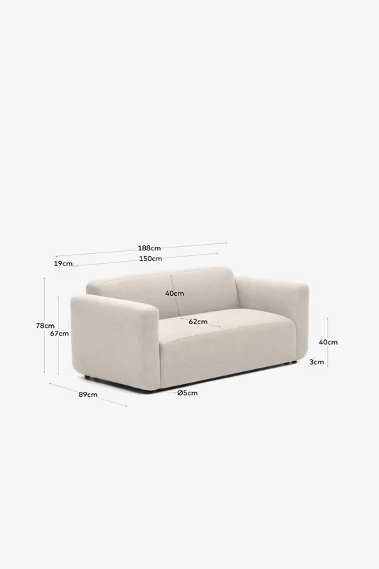 Sofá modular Neom - 2 plazas beige 188 cm en Beige - Sillones y sofás, Uruguay | Kavehome, vista 9