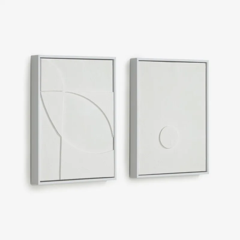 Set Brunella de 2 cuadros blanco 32 x 42 cm en Blanco - Decoración de pared, Uruguay | Kavehome