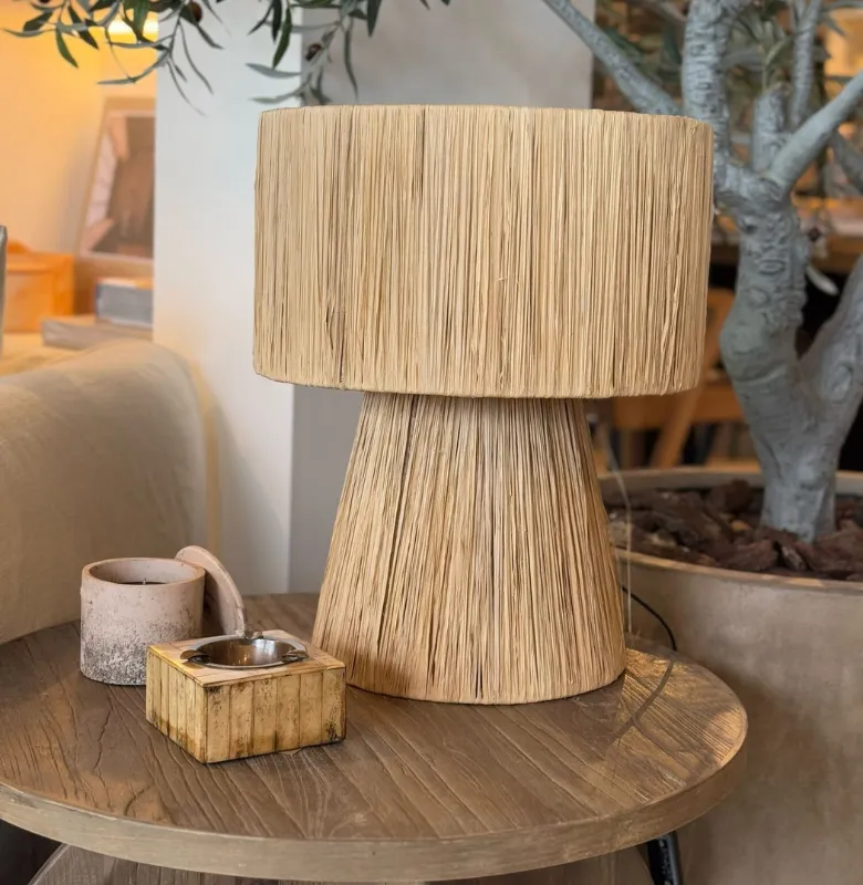 L.MESA NEW GABON BANANA NATURAL en Beige - Lámparas de mesa, Uruguay | Masinfinito Casa