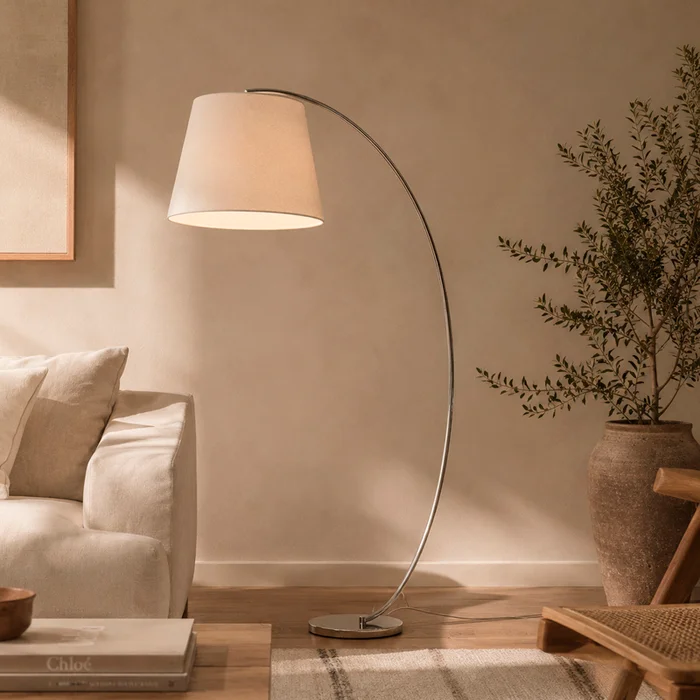 Lámpara de pie Copenhague cromo en Blanco - Lámparas de pie, Uruguay | Alta Gracia Deco, vista 5