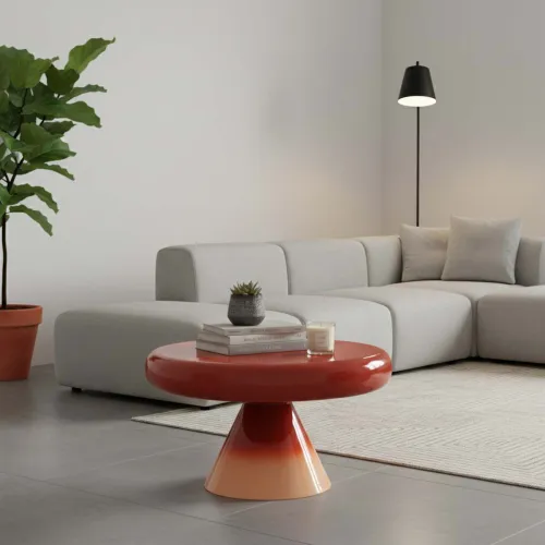 Mesa Ratona Metal Naranja Saggita Terracot en TERRACOT - Mesas de living, Uruguay | Divino