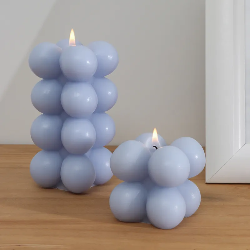 Vela Burbujas 5,5×5,5 en Azul - Velas y Portavelas, Uruguay | Tiendas Montevideo