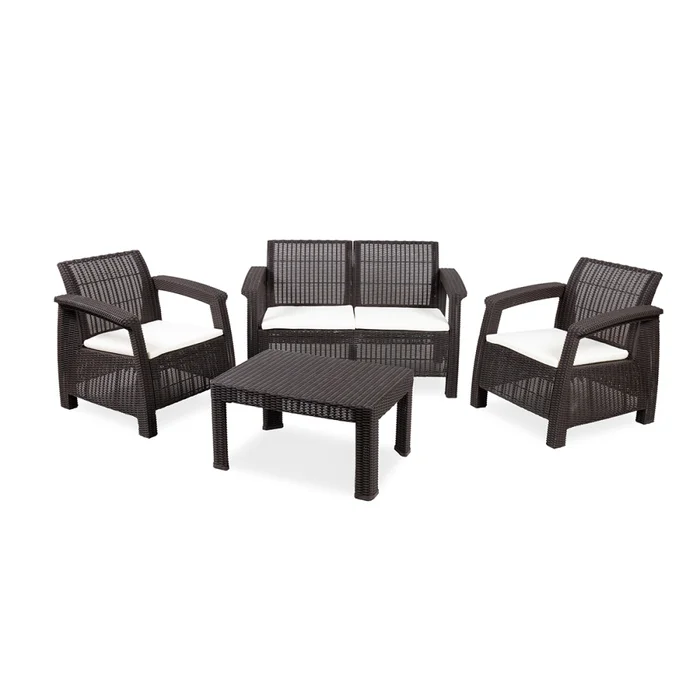 Juego de Jardín Santorini - 2 cuerpos, 2 butacas y mesa - Moka en Marrón - Muebles para el exterior, Uruguay | NYR, vista 2