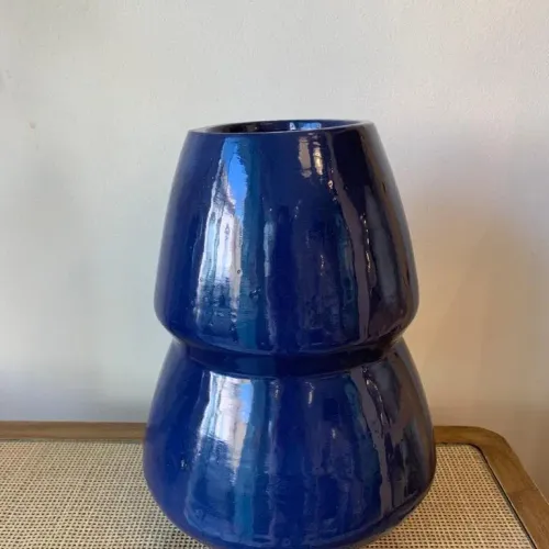 Jarron doble esmaltado azul - Jarrones, Uruguay | FMB