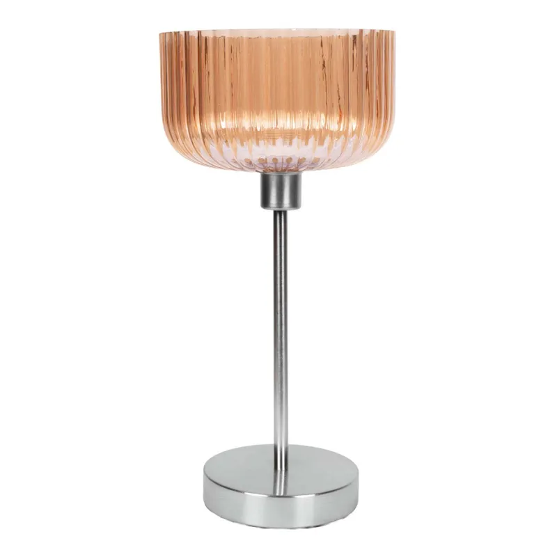 Lampara De Mesa Metal-y-vidrio Natural-beige Lt95171 en Amarillo - Lámparas de mesa, Uruguay | Divino
