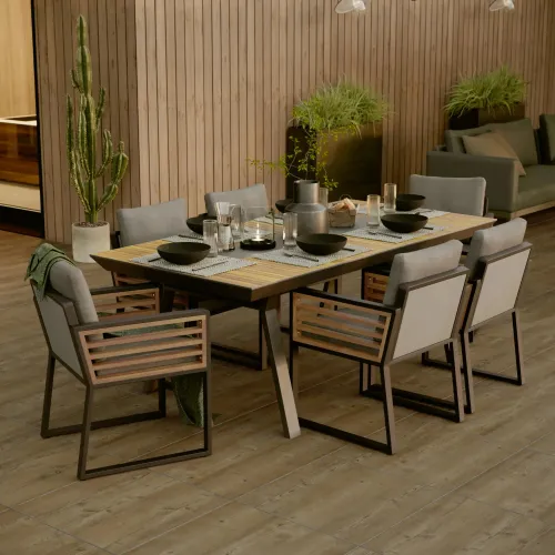 Mesa comedor Ionis 6 puestos - Muebles para el exterior, Uruguay | Naterial Uruguay