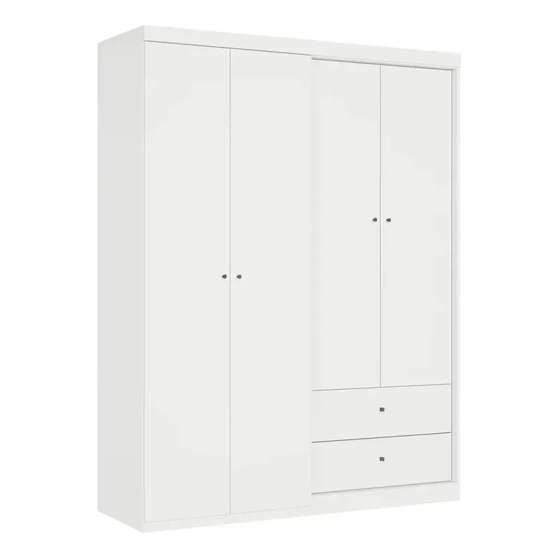 Ropero 4 puertas Linea Star - Blanco en Blanco - Roperos y placares, Uruguay | Nario Hogar