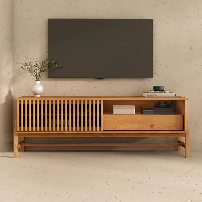 Rack TV 150cm Ader - Madera Maciza en Madera natural - Muebles para TV, Uruguay | Balton, vista 2