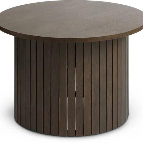 Mesa de centro SPODSBJERG Ø67 color roble osc en Marrón - Mesas de arrimo, Uruguay | JYSK